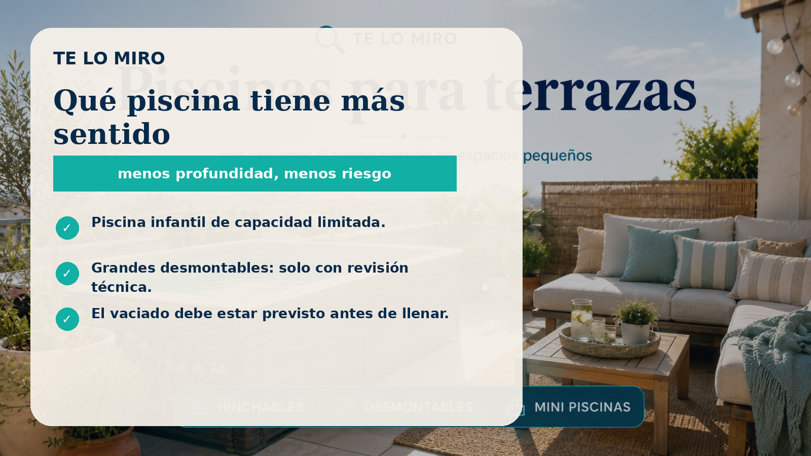 Tipos de piscina para una terraza