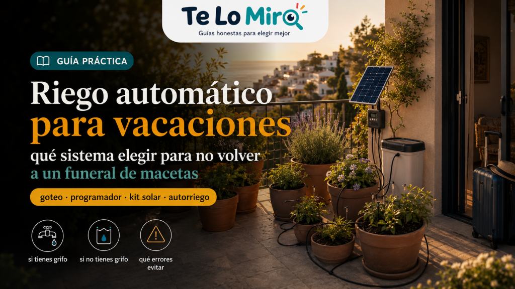 Riego automático para vacaciones: qué sistema elegir y cómo probarlo